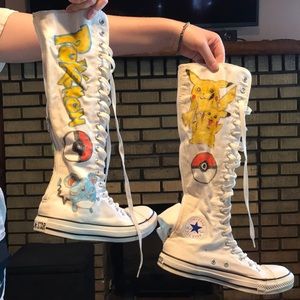 Custom Pokémon knee high Converse Chucks sz 8
